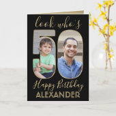 2 Foto: Wie is 50 50ste verjaardag zwart goud? Kaart (Gele Bloem)