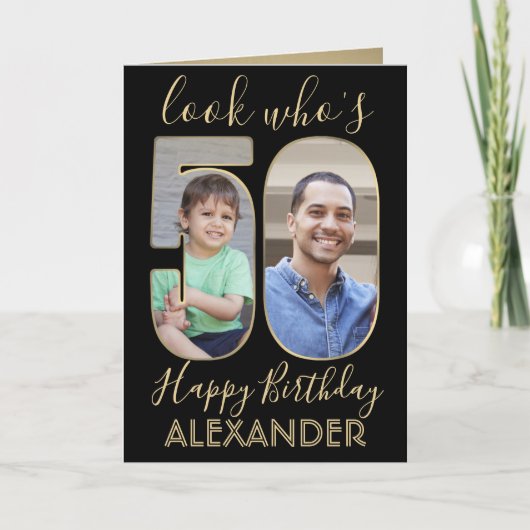2 Foto: Wie is 50 50ste verjaardag zwart goud? Kaart (Voorkant)