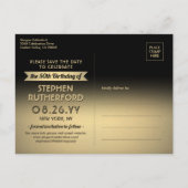 2 Foto: wie is 50-jarige dag sparen de datum goud Aankondigingskaart (Achterkant)