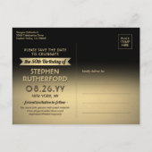 2 Foto: wie is 50-jarige dag sparen de datum goud Aankondigingskaart (Achterkant)