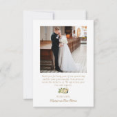 2-foto Wit Bloemen Katholiek Bruiloft Bedankkaart (Achterkant)