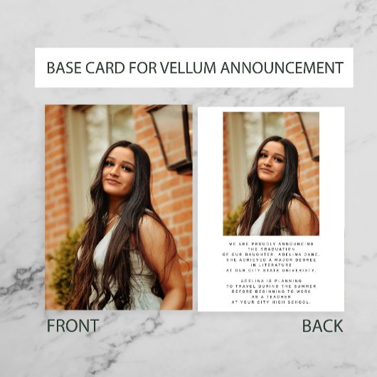 2 Foto witte BASE KAART voor vellum afstuderen