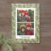 2 Foto witte kerstbijkantoren Witte rand Feestdagenkaart