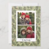 2 Foto witte kerstbijkantoren Witte rand Feestdagenkaart (Voorkant)