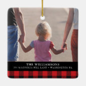 2 FOTO XMAS-NIEUWE HOME BUFFALO PLAID CHRISTMAS CE KERAMISCH ORNAMENT (Achterkant)