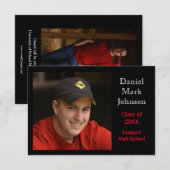 2 Foto zwart achtergrond - 3x5 Afstudeerder aankon Kaart (Voorkant / Achterkant)