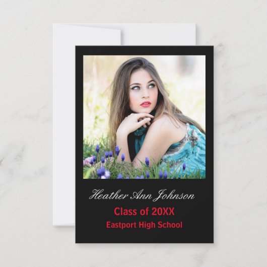 2 Foto zwart - Verticaal - 3x5 Afstudeerder aankon Kaart (Voorkant)