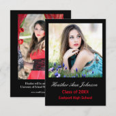 2 Foto zwart - Verticaal - 3x5 Afstudeerder aankon Kaart (Voorkant / Achterkant)