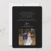 2 foto zwart-wit elegante bruiloft bedankkaart (Achterkant)