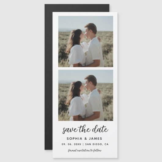 2 Fotocabine Strip Magnetische bruiloft Bewaar de  (Voorkant / Achterkant)