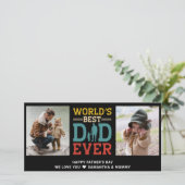 2 fotocollage beste papa ooit elke groet toevoegen kaart (Staand voorkant)