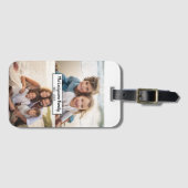 2 Fotocollage Familienaam - Horizontale foto's Bagagelabel (Voorkant (horizontaal))