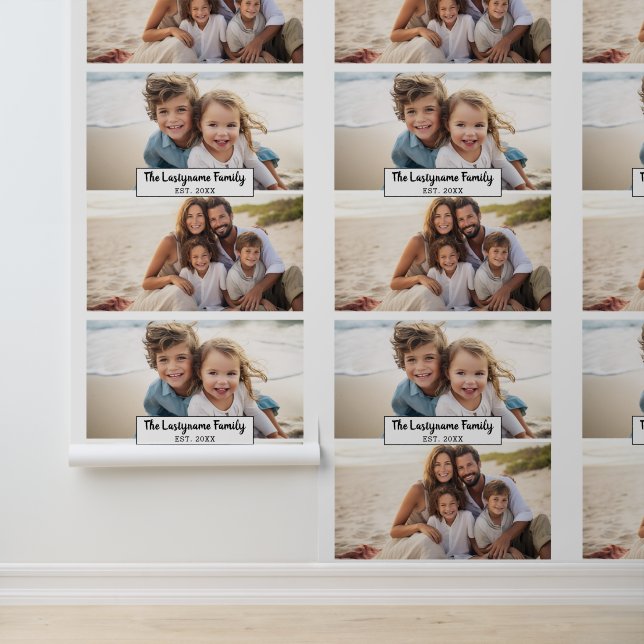 2 Fotocollage Familienaam - Horizontale foto's Behang (Applicatie)