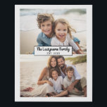 2 Fotocollage Familienaam - Horizontale foto's Imitatie Canvas Print<br><div class="desc">Gebruik maximaal twee horizontale of selfie-telefoonfoto's om een uniek en persoonlijk geschenk te creëer. Als u de afbeeldingen moet aanpassen,  klikt u op het gereedschap Aanpassen om wijzigingen aan te brengen.</div>