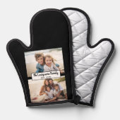 2 Fotocollage Familienaam - Horizontale foto's Ovenwant (Voorkant / Achterkant)