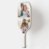 2 Fotocollage Familienaam - Horizontale foto's Pickleball Paddle (Links)