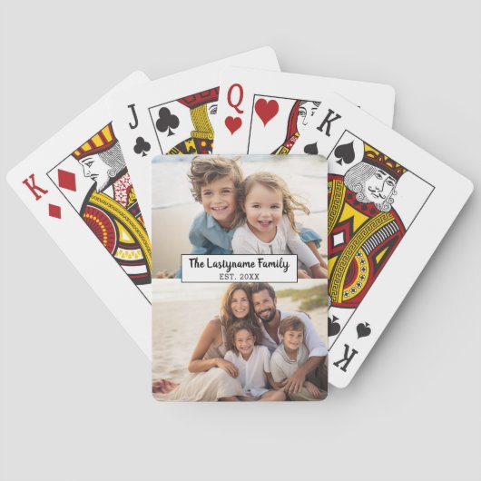 2 Fotocollage Familienaam - Horizontale foto's Pokerkaarten (Achterkant)