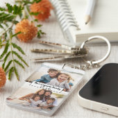 2 Fotocollage Familienaam - Horizontale foto's Sleutelhanger (Voorkant Rechts)