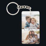 2 Fotocollage Familienaam - Horizontale foto's Sleutelhanger<br><div class="desc">Gebruik maximaal twee horizontale of selfie-telefoonfoto's om een uniek en persoonlijk geschenk te creëer. Als u de afbeeldingen moet aanpassen,  klikt u op het gereedschap Aanpassen om wijzigingen aan te brengen.</div>