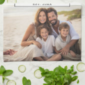 2 Fotocollage Familienaam - Horizontale foto's Theedoek (Gevouwen)