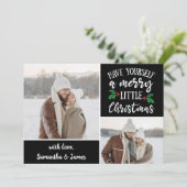 2 Fotocollage heeft een prettig kerstfeest Feestdagenkaart (Staand voorkant)