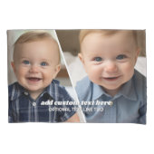 2 Fotocollage met trendy bounce script - wit Kussensloop (Voorkant)