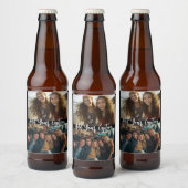 2 Fotocollage met trendy scriptbijschrift Bier Etiket (Flessen)