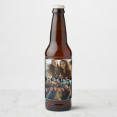 2 Fotocollage met trendy scriptbijschrift Bier Etiket (Voorkant)