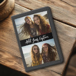 2 Fotocollage met trendy scriptbijschrift - Zwart Drievoud Portemonnee<br><div class="desc">Gebruik maximaal twee horizontale of selfie-telefoonfoto's om een uniek en persoonlijk geschenk te creëer. Als u de afbeeldingen moet aanpassen,  klikt u op het gereedschap Aanpassen om wijzigingen aan te brengen.</div>