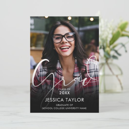 2 Fotocollage Modern Afstuderen Aankondiging (Staand voorkant)