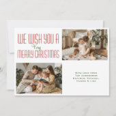 2 Fotocollage Moderne minimalistische kerst Feestdagenkaart (Voorkant)