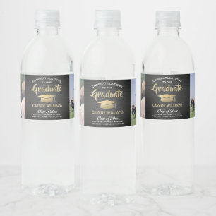 2 Fotogradatie Partij geborsteld Zwart Gold White Waterfles Etiket