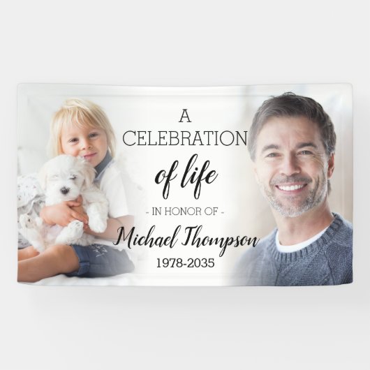 2 Fotoherdenking op persoonlijke titel Spandoek (Horizontaal)