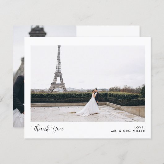 2 Fotokalligrafie bruiloft Hartelijk dank (Voorkant / Achterkant)