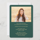 2 Fotoklasse: Groen en Gold Script-Afstuderen Aankondiging (Achterkant)