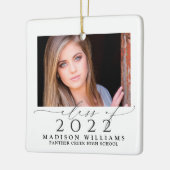 2 Fotoklasse van 2022 Elegant Script-Afstuderen Keramisch Ornament (Links)