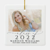 2 Fotoklasse van 2022 Elegant Script-Afstuderen Keramisch Ornament (Achterkant)