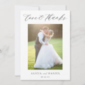 2 fotoliefde en bedankt script bruiloft bedankt kaart (Voorkant)