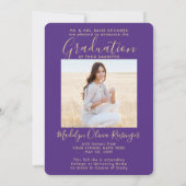 2 Fotoparenten Paars- en Gold-Afstuderen Aankondiging (Achterkant)