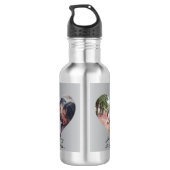 2 Foto's11e bruiloft Jubileum hart staal Roos Waterfles (Achterkant)