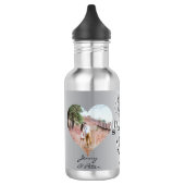 2 Foto's11e bruiloft Jubileum hart staal Roos Waterfles (Links)