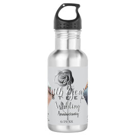 2 Foto's11th Wedding Jubileum Steel Roos Waterfles