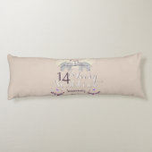 2 Foto's14th Ivory Wedding Jubileum Heart Lijst Lichaamskussen (Achterkant)