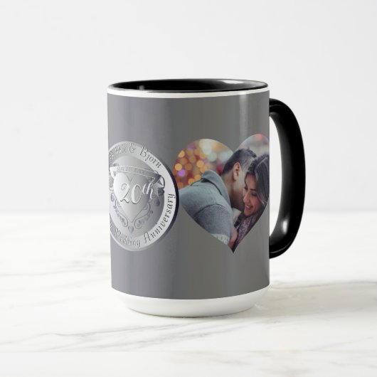 2 Foto's 10th,20th,25th,70th Wedding Jubileum Mok (Voorkant rechts)