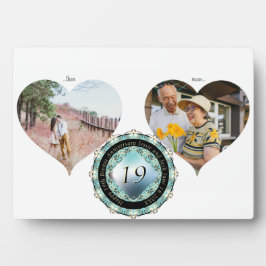 2 Foto's 19th Wedding Jubileum Acquamarine Fotoplaat
