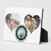 2 Foto's 19th Wedding Jubileum Acquamarine Fotoplaat (Zijkant)