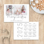 2 foto's 2025 Kalender Script Vrolijk Kerstfeest Feestdagenkaart<br><div class="desc">Modern 2 foto's Family Script 2025 Kalender Vrolijk Kerstfeest. Vervang eenvoudig de twee voorbeeldfoto's door uw eigen en personaliseer met uw begroeting en namen onderaan. Vrolijk kerstfeest is in een stijlvol script.</div>