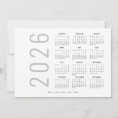 2 foto's 2026 Kalender Script Vrolijk Kerstfeest Feestdagenkaart (Achterkant)
