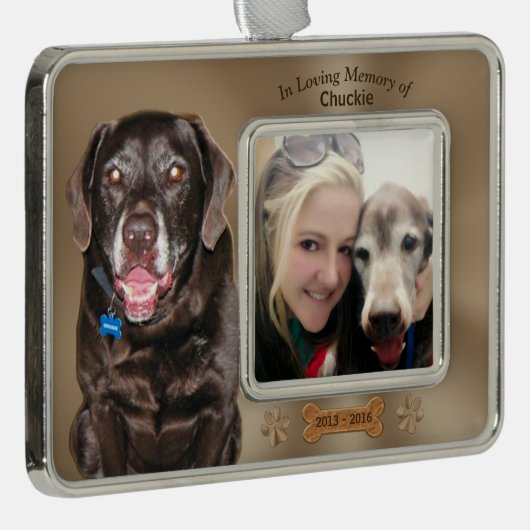 2 Foto's 3 Tekstvakken Verzilverd Omlijst Ornament (Rechts)