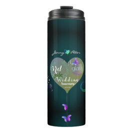 2 Foto's 3e Jade Glass Wedding Jubileum Thermosbeker